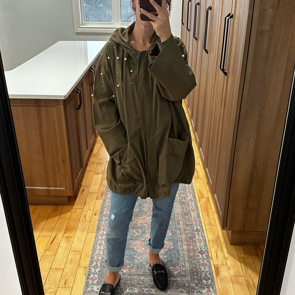 Zara Oversized Denim Utility Jacket | med